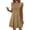 Khaki, variant on Women's 2026 Summer Mini Dress Spring Casual V Neck Floral Embroidered Ruffle Sleeveless Shift Flowy Boho Dress Sundress Gold M