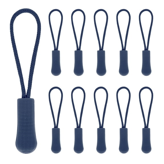 Uxcell Zipper Pulls Replacement, Nylon Cord Extension Zipper Pull Tab Tags for Handbag Backpacks Jackets Luggage Purses Dark Blue