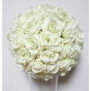 6 inch Rose Flower Pomander Wedding decoratin Ball Silk Kissing Ball Rose Flowers Balls -Ivory