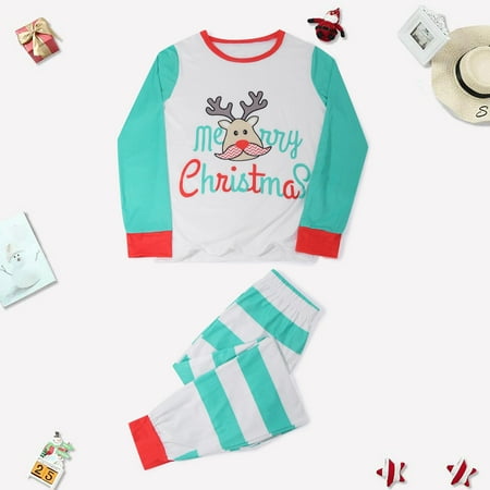 

DAETIROS Comfy Woman Christmas Fashion Cute Printed Top Pants Suit Family Parent-child Wear Mom Green