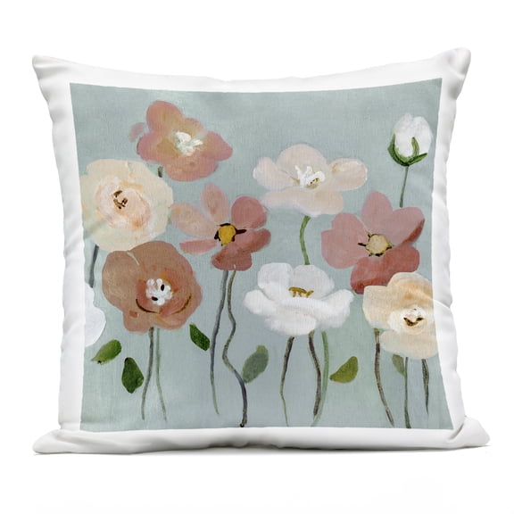 Stupell Industries Boho Blooms on Blue Design by Charity Henderson Outdoor Printed Pillow