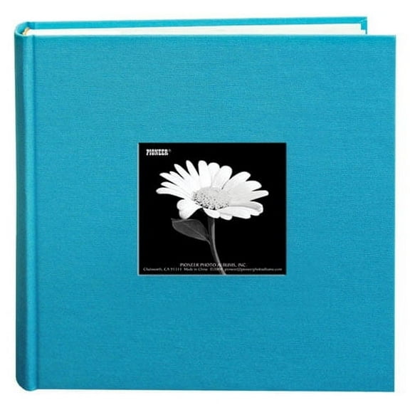 TURQUOISE-BLUE Cloth 2-up frame cover photo album by Pioneer - 4x6