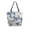 Stunning Tree, variant on Open Top Canvas Tote Bag with Zipper Reusable Shopping Bag 13.5x15" Roomy Carryall Silver Metal Flower Pattern
