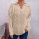 thumbnail image 1 of Suéter de cuello en V para mujer, suéter de punto de manga larga a la moda con cuello en V, suéter, tops para mujer, 1 of 5