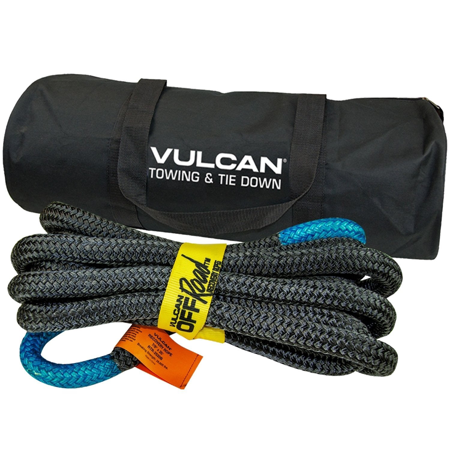 VULCAN OffRoad Recovery Rope 7/8 Inch x 20 Foot Blue Eyes 28,600