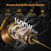 Jasion X-Hunter Electric Bike for Adults, 750W Motor Electric Bicycle with 48V 13AH Removable Battery, 20 x4.0 Fat Tire Folding Ebike, Full Suspension, 7-Speed Bicycles