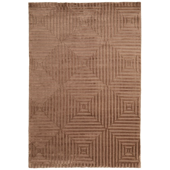 Feizy Channels Modern Geometric, Orange/Brown, 5'6" x 8'6" Area Rug Stain Resistant Water Resistant Fade Resistant Global Design Carpet for Living Dining Bed Room