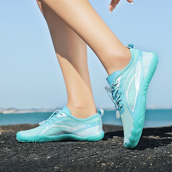 XIAQUJ Outdoor Couple Women Waterproof Mountaineering Casual Sport Shoes Lace up Beach Running Breathable Soft Bottom Shoes Women's Fashion Sneakers Sky Blue 8.5(40)