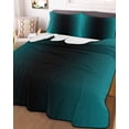 thumbnail image 2 of Teal Black Ombre Summer Quilt Set Twin Size, Soft Microfiber Quilted Bedding Set with 2 Pillow Shams, Gradient Contemporary Abstract Art Lightweight All Season Bedspread Coverlet for Bedroom 68"x86", 2 of 6