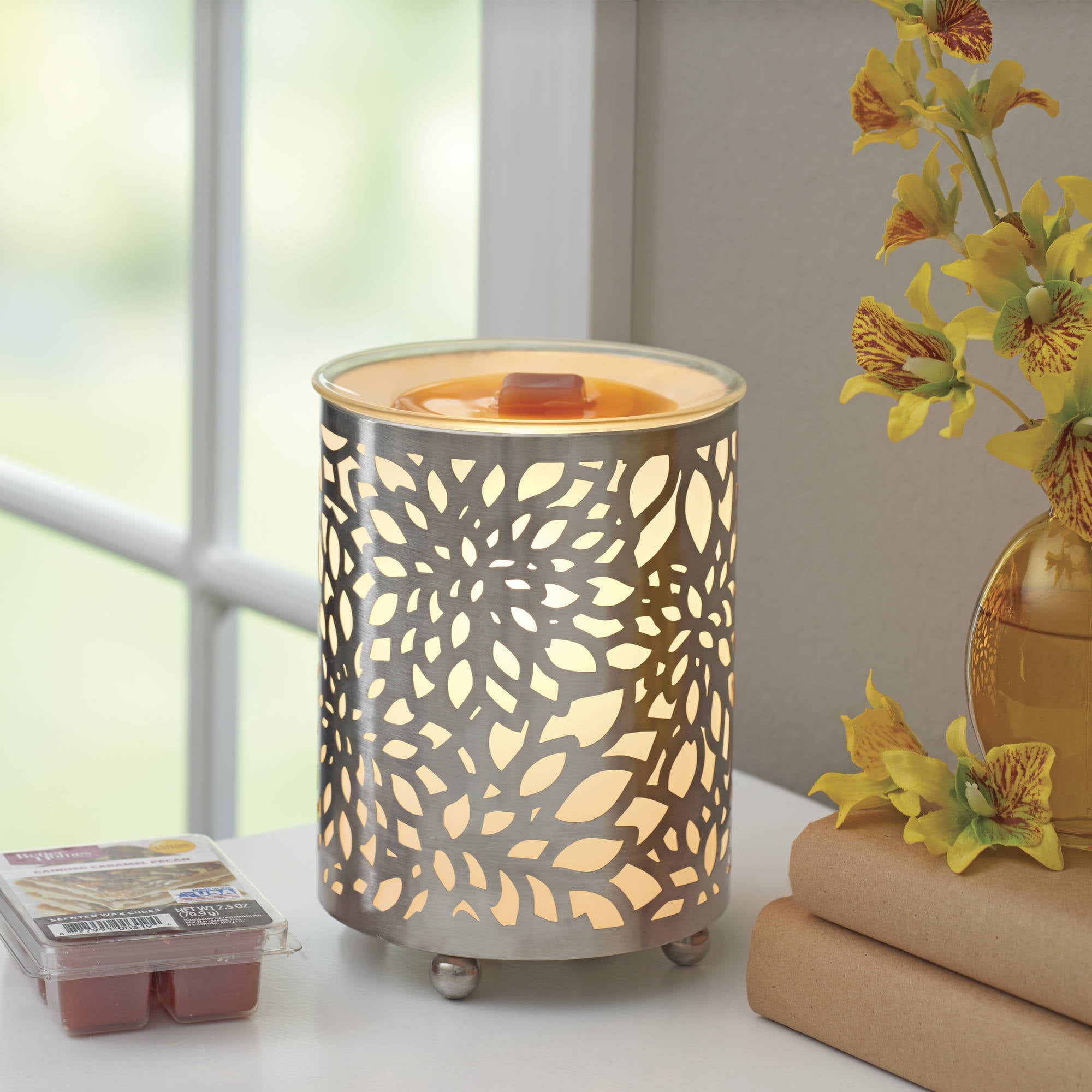 VP Home Wall Plug-in Wax Warmer for Scented Wax Mosaic Glass Gleaming  Silver Tile Electric Home Fragrance Warmer for Essential Oils Candle Wax  Melts and Tarts Scent Warmer Night Light : 