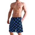 thumbnail image 2 of Dailycode Men's Quick Dry Swim Trunks Beach Shorts Casual Summer Board Shorts with Pockets, Blue Butterflies, 2 of 8