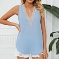 thumbnail image 2 of Posijego Tank Tops for Women Dressy Chiffon Blouses Work Clothes Women's V Neck Sleeveless Shirts, 2 of 7