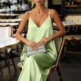 thumbnail image 5 of MLCDZ Womens Satin Wide Leg Jumpsuits Dressy Casual Flowy Spaghetti Strap V Neck Sleeveless Indoor Date Night Rompers One Piece Outfits with Pockets, 5 of 8