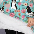 thumbnail image 3 of Oversized Wearable Blanket Hoodie,Corgi Dog and Flowers Sherpa Blanket Hoodie with Super Pockets,Super Warm Fuzzy Pullover for Women & Men, 3 of 6