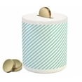 thumbnail image 1 of Modern Piggy Bank, Soft Colored Skewed Bold Stripes Lines Contemporary Style Simplistic Design, Ceramic Coin Bank Money Box for Cash Saving, 3.6" X 3.2", Pale Blue White, by Ambesonne, 1 of 4