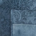 thumbnail image 3 of Evelyn - Wall-to-Wall Extra Wide Embossed Blackout Grommet Curtain Panels with 2 Rope Tiebacks - Ideal for Window Decor or Room Divider (2 Panels 108" W x 108" L Each, Teal), 3 of 4