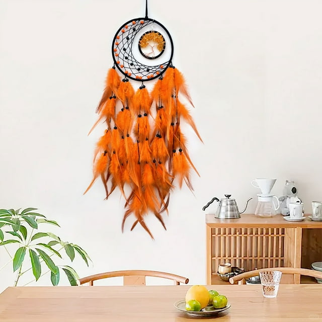 Premiums Feeling Turquoise Tree Of Life Dreamcatcher Charmss Colorful Feathers Wind Chimes Wall Decoration Hangings