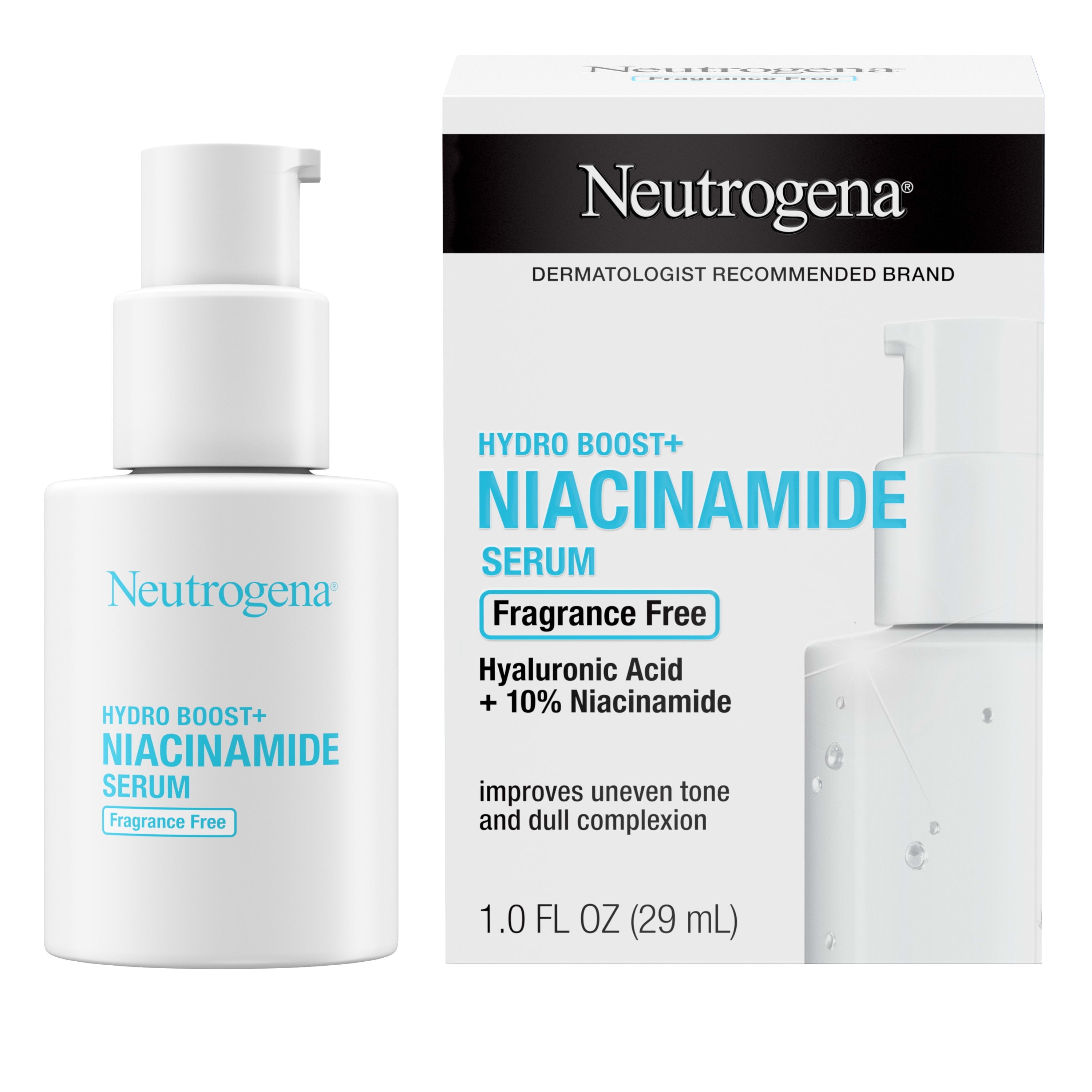 Neutrogena Hydro Boost+ Niacinamide Face Serum, Unscented, 1 oz