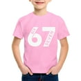 thumbnail image 4 of Funny Six Seven 67 Shirt Kids Boys Girls Short Sleeve Tops Casual Daily Wear Fashion T Shirts Pink & 3-4 Years, 4 of 4