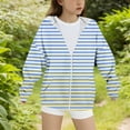 thumbnail image 3 of Girls Lined Hooded Windproof Jacket Lightweight Zip Up Outerwear Coats For Spring Fall Casual Wear, 3 of 3