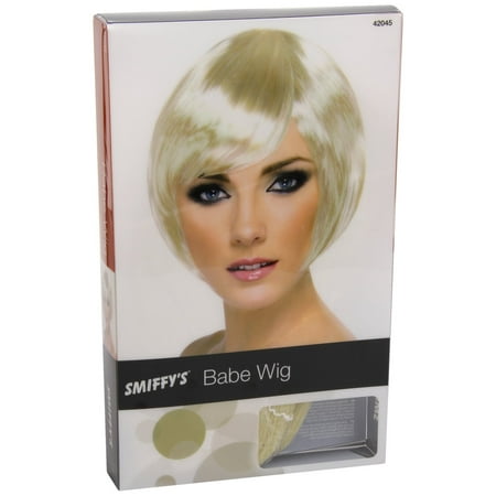 Womens Blonde Short Bob Wig With Fringe Costume Accessory
