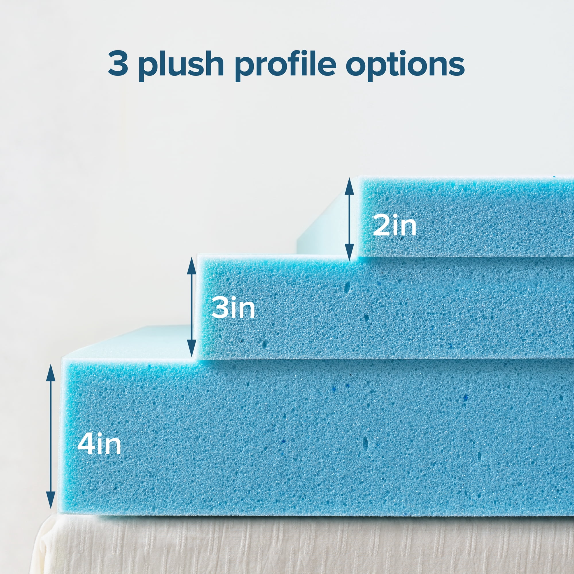 Zinus 4" Green Tea Cooling Gel Memory Foam Mattress Topper, Queen
