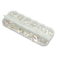 thumbnail image 3 of 1 caja de diamantes de imitación para decoración de uñas, 12 compartimentos, 120 piezas, decoración de diamantes de imitación AB con forma especial exquisita, 3 of 8