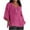 45#Hot Pink, variant on Harpily Shirts for Women Summer Women's 7 Quarter Sleeve V Neck Solid Color Loose Top T Shirt Casual Shirt