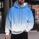 thumbnail image 1 of Sudadera con capucha para hombre, estilo casual, con cuello redondo, estampado, manga larga, blusa de poliéster, 1 of 6