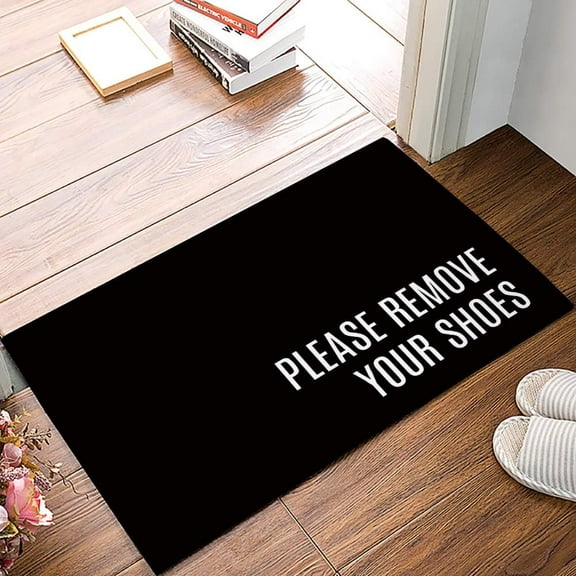 Please Remove Your Shoes Mats for Front Door Entry Front Porch Doormat Non-Slip Carpet Rugs Floor Mat Decorative for Home Bathroom Kitchen Indoor 16x24 Inch