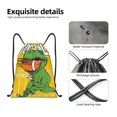 thumbnail image 4 of Saiise T-Rex Playing Football Pattern Sports Drawstring Backpack - String Swim Gym Bag with Wet Proof Pocket for Women&Men-Medium, 4 of 6