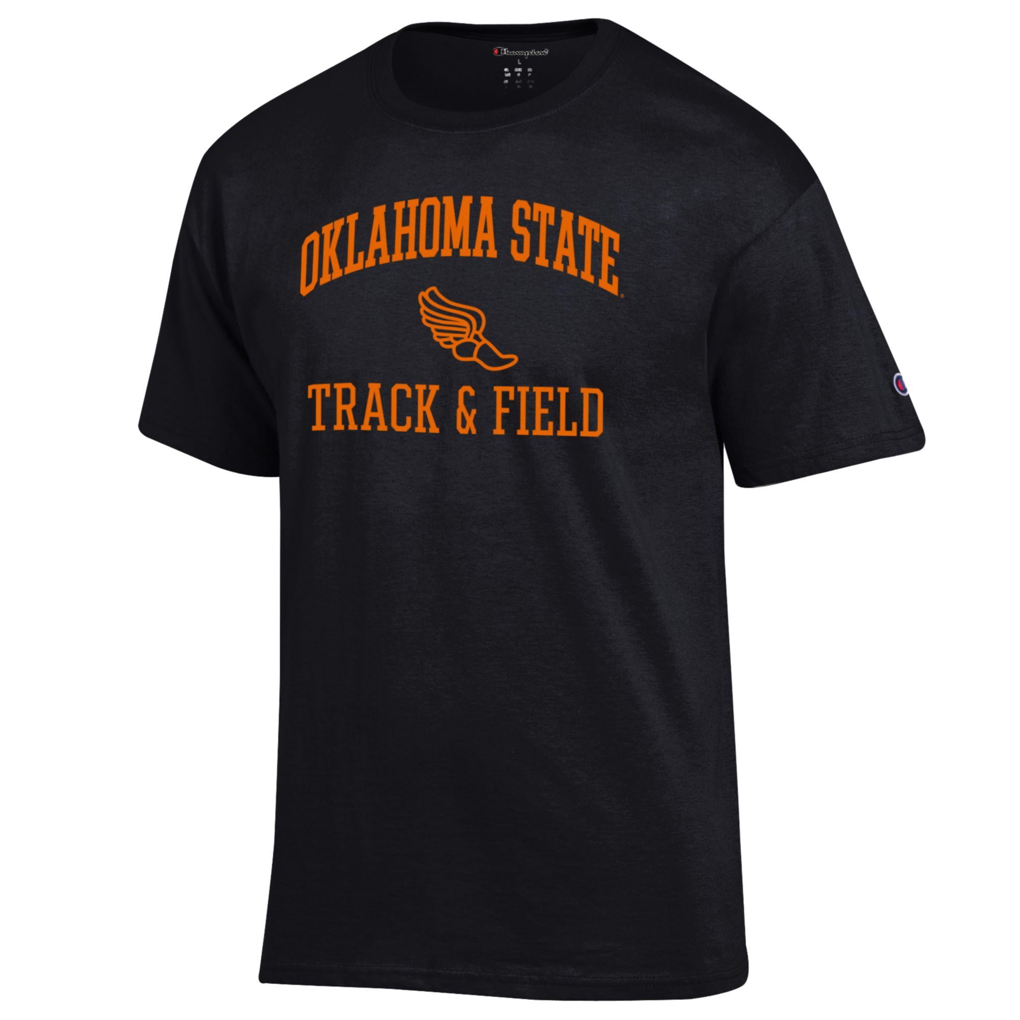 Men's Champion  Black Oklahoma State Cowboys Track & Field Icon T-Shirt