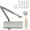 Silver, variant on Commercial Door Closer Heavy Duty - Door Automatic Closer Adjustable Spring Size 2-4 - Automatic Door Closers for Home and Commercial Entrances - Non Handed - Fit Doors up to 220 LBS