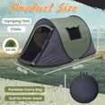 thumbnail image 2 of 2 Pcs Pop-up Camping Tent, 1 Person Outdoor Camping Tent, Windproof, Easy Setup Portable with Carry Bag for Hiking Backpacking, 2 of 6