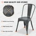 thumbnail image 4 of CL.HPAHKL Dining Chairs Set of 4, Metal Kitchen Chairs 330LBS Weight Capacity, Stackable Indoor Outdoor Chairs for Kitchen Dining Room Café Restaurant Bistro Patio Bar Chairs, Gray, 4 of 7