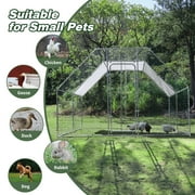 10x10 Outdoor Heavy Duty Chicken Coops Walk in Metal Chicken Cages Large Pets Raise Crate Protector Poultry Rabbit House with Waterproof Cover Backyard
