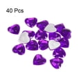 thumbnail image 3 of Unique Bargains 40 Pcs Acrylic Heart Rhinestone 15mm Flat Back Plastic Gems for Jewelry Making, Dark Purple, 3 of 5