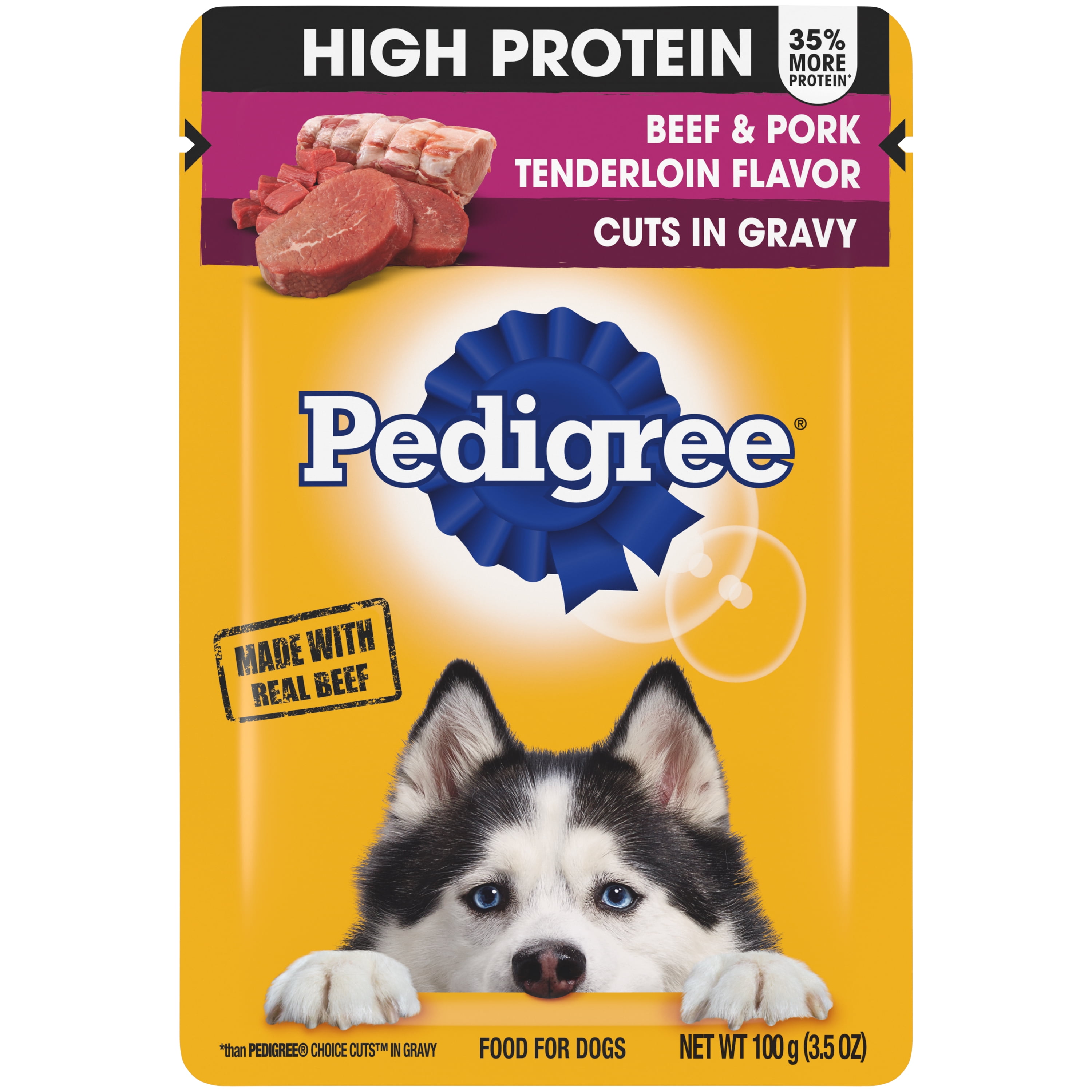 PEDIGREE High Protein Beef & Pork Tenderloin Cuts in Gravy Wet Dog Food