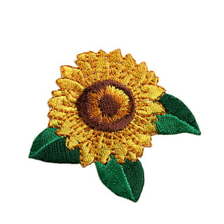 25pcs Pretty Sunflower Flower Iron On Patch Embroidey Motif Children Girls  Women Fabric Applique(Randomly Color,10pcs/Large+15pcs Small)