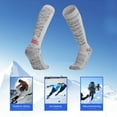 thumbnail image 7 of Ski Socks 2 Pairs Pack for Skiing, Snowboarding, Outdoor Sports Performance Socks,Cross Country Skis Snowboard socks for Skiing Outdoor socks - Black + light gray, 7 of 7