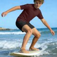 thumbnail image 5 of AHTJRT Boys Swimsuits Crewneck Shirt Swim Tops and Board Shorts Lightweight Summer Rash Guard Short Sleeve Bathing Suits Wine 11-12 Years, 5 of 10
