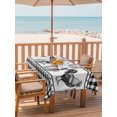 thumbnail image 2 of Outdoor Tablecloth with Umbrella Hole for Patio/Picnic/Party/Camping, Navy Blue Rooster Waterproof Table Cloth Rectangle Table Cover Washable, Vintage Farmhouse Black Plaid (52"x 70"), 2 of 8