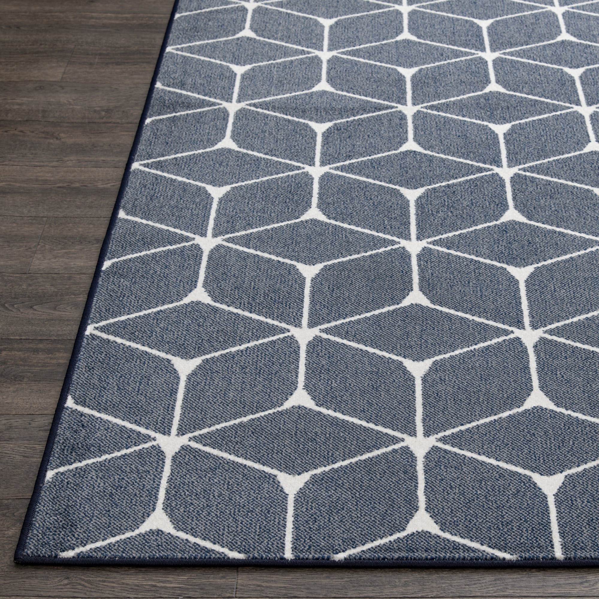 Loomaknoti Terrace Tropic Shamid 3' x 5' Geometric Indoor/Outdoor Accent Rug , Blue/White