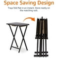 thumbnail image 5 of Foldable TV Tray Table with Storage Rack, 14.6 x 19 x 26 Inches, Natural Finish, Set of 4, 5 of 8