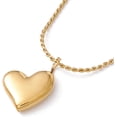 thumbnail image 2 of Heart Pendant Necklace with Twist Rope Chains Ion Plating(IP) 304 Stainless Steel Jewelry for Women Golden 15.75 inch(40cm), 2 of 4