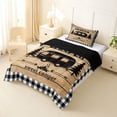 thumbnail image 2 of Catabedysis Plaid Camping Twin Comforter Sets,Sweet Camper Silhouette Print Bedding Set For Boys,Multicolor,Black Reversible,2pcs,1 Comforter and 1 Pillowcase, 2 of 7