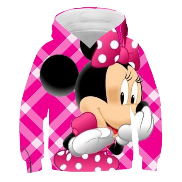 Sudaderas con capucha de Mickey Mouse para niñas, ropa de manga larga para primavera y otoño, Tops con capucha de la serie Disney, ropa de 1 a 14 años, 12M Gao Jinjia LED