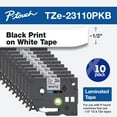 thumbnail image 4 of Brother Label Tape Thermal Transfer BLack on WHITE 10pk, 4 of 5