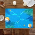 thumbnail image 4 of Summer Pool Water Palm Leaves Placemats Set of 4,Wipeable Washable Table Mats for Dining Tables, Beach Balls Starfish Place Mats for Kitchen Event Party Tabletop Decor, 4 of 9