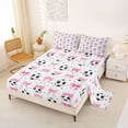 thumbnail image 2 of Erosebridal Cute Bow Knot Full Size Sheets For Girl,Football Sport Games Ball Theme Kids Bed Sheets 4pcs, 2 of 6